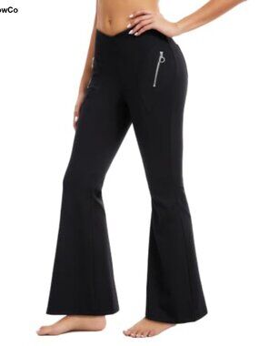Flare Yoga Dress Pants Bootcut Trousers with Pockets for Work